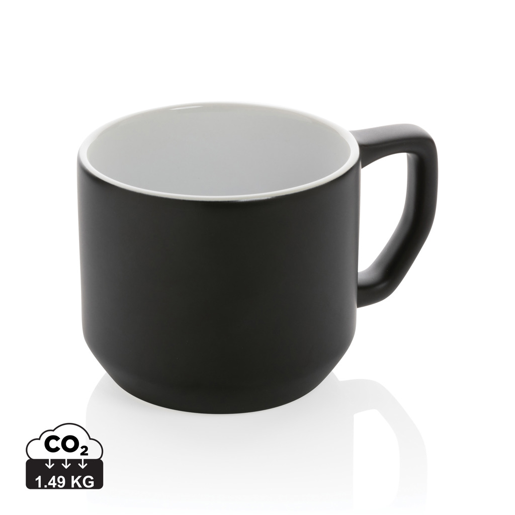 Mug moderne personnalisable 350 ml noir / blanc